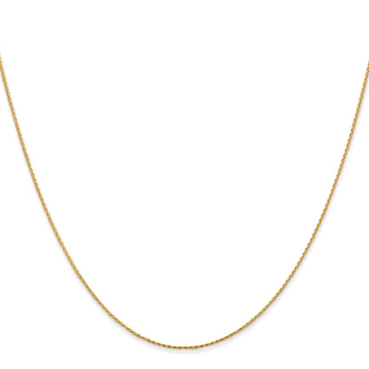 2 Inch 14K Yellow Gold .8mm D/C Wheat Chain Necklace