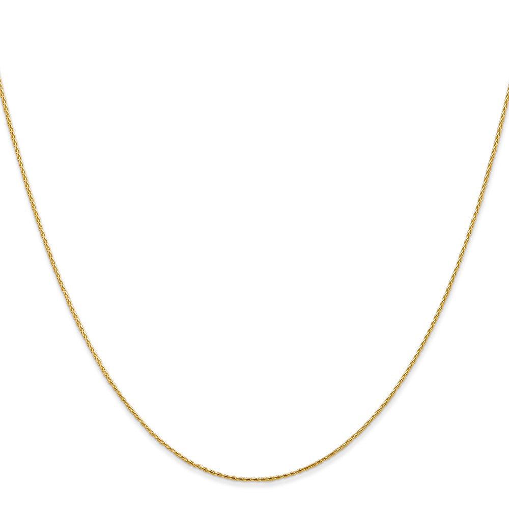 16 Inch 14K Yellow Gold .8mm D/C Wheat Chain Necklace