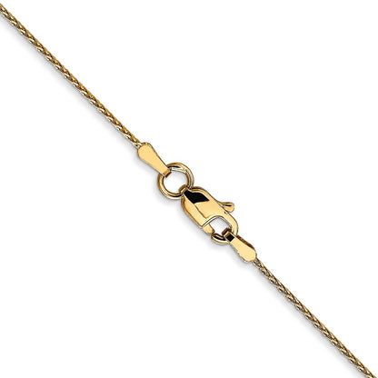 16 Inch 14K Yellow Gold .8mm D/C Wheat Chain Necklace