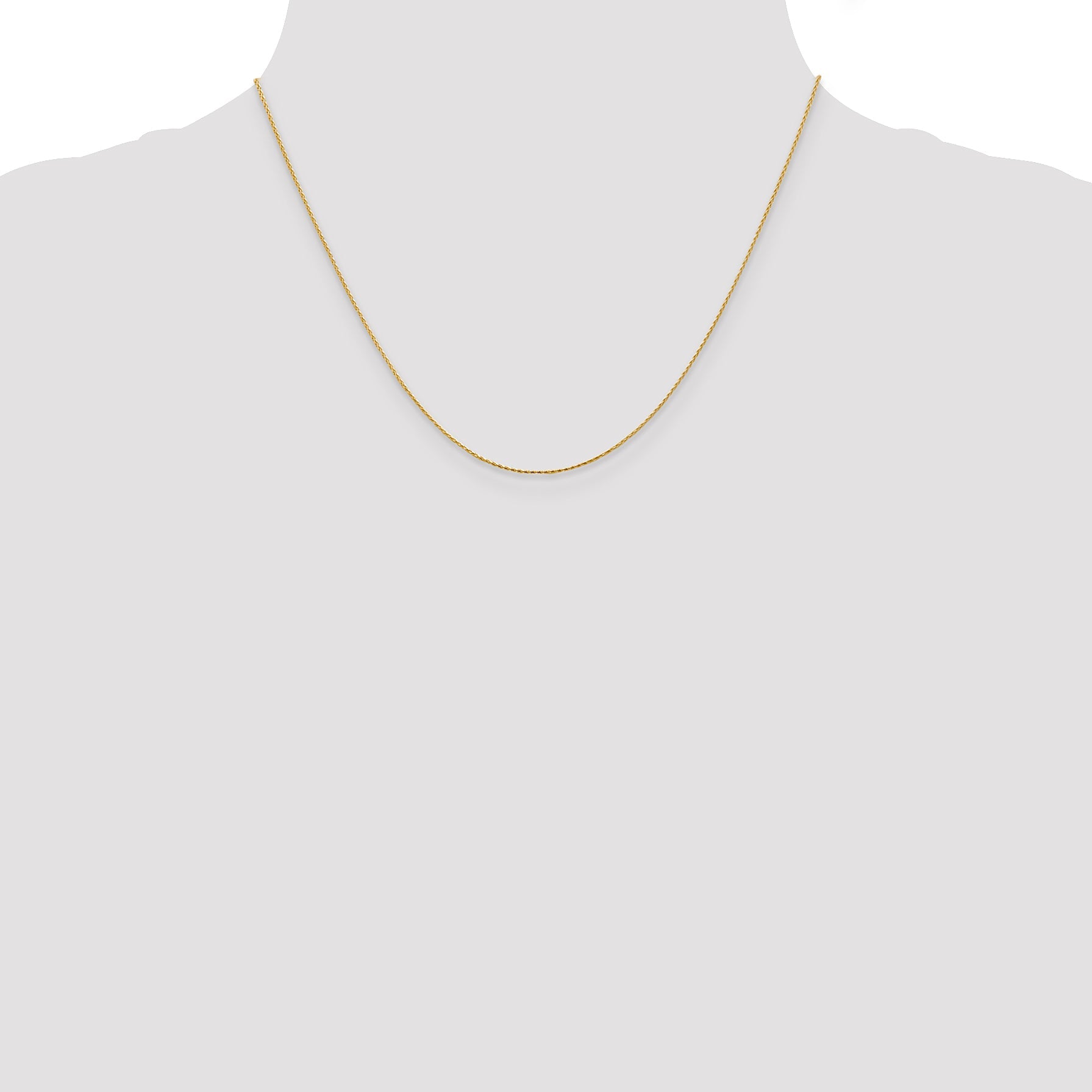 18 Inch 14K Yellow Gold .8mm D/C Wheat Chain Necklace