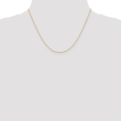 18 Inch 14K Yellow Gold .8mm D/C Wheat Chain Necklace