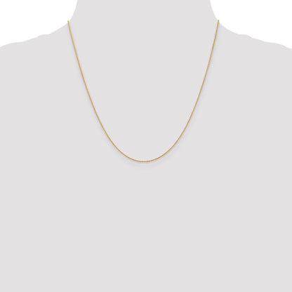 2 Inch 14K Yellow Gold .8mm D/C Wheat Chain Necklace