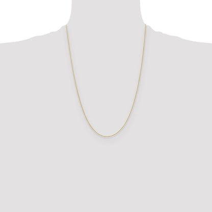 24 Inch 14K Yellow Gold .8mm D/C Wheat Chain Necklace