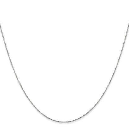 24 Inch 14K White Gold .8mm D/C Wheat Chain Necklace