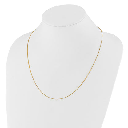 22 Inch 14K Yellow Gold Adjustable .8mm Box Chain Necklace