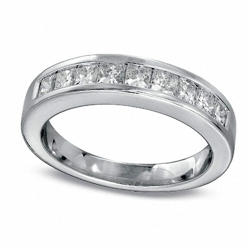 3.0 CT. T.W. Quad Square-Cut Natural Diamond Bridal Engagement Ring Set in Solid 14K White Gold