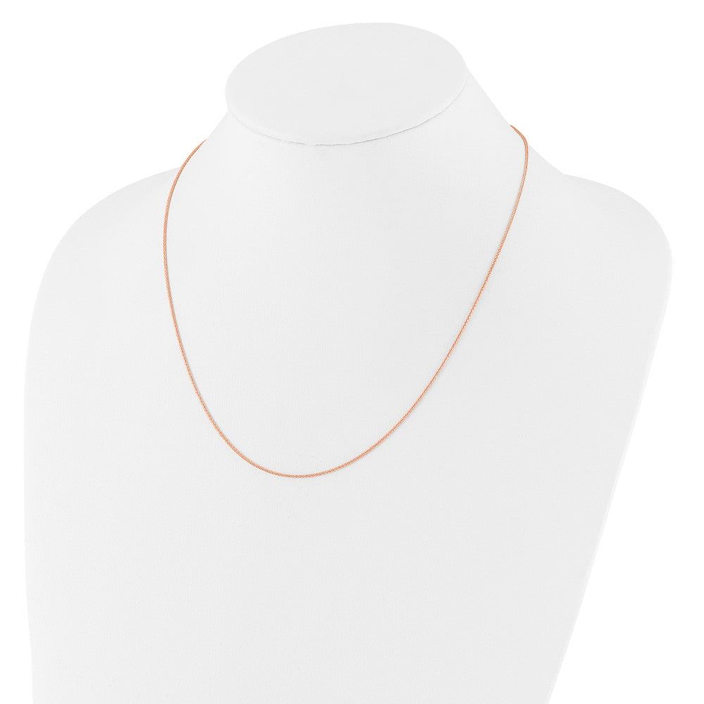 22 Inch 14K Rose Gold Adjustable 1mm Wheat Chain Necklace