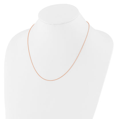 22 Inch 14K Rose Gold Adjustable 1mm Wheat Chain Necklace