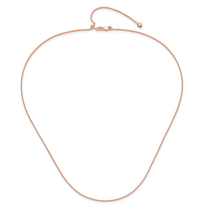 3 Inch 14K Rose Gold Adjustable 1mm Wheat Chain Necklace