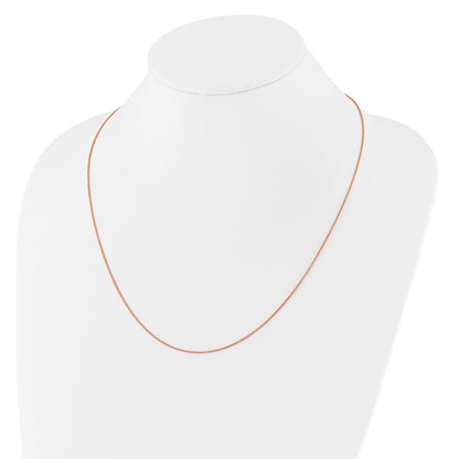 3 Inch 14K Rose Gold Adjustable 1mm Wheat Chain Necklace