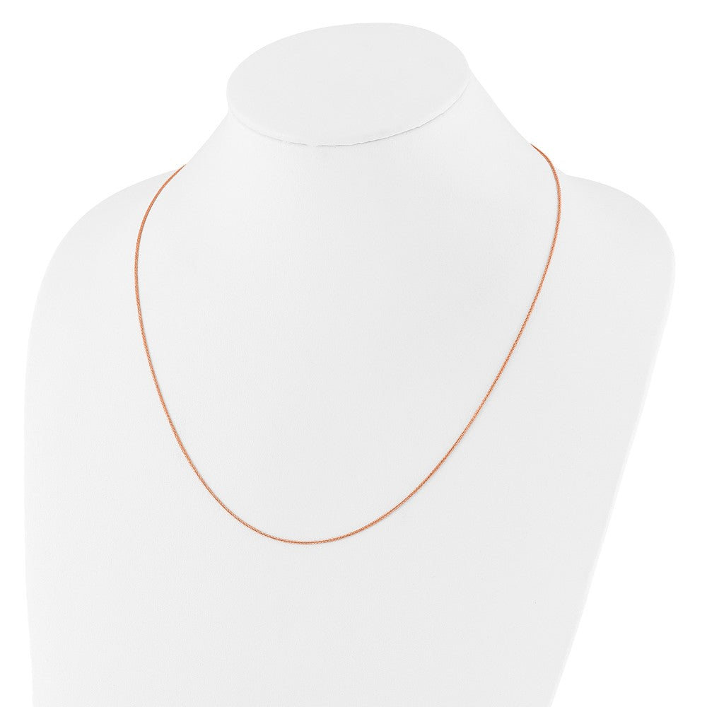 22 Inch 14K Rose Gold Adjustable 1mm Wheat Chain Necklace