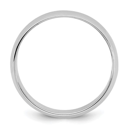 14k White Gold 6.5mm LTW Half Round Wedding Band Ring