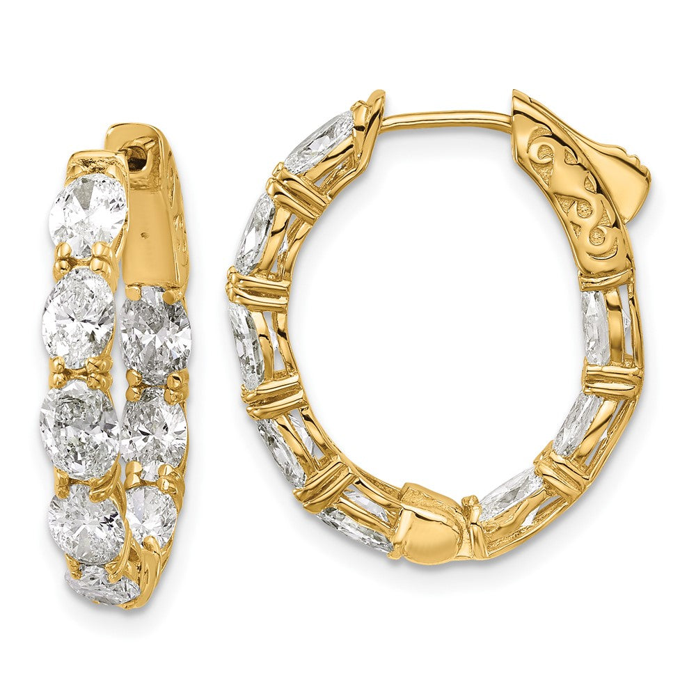 14K Yellow Gold Certified 5x3 Oval Lab Grown VS DEF Diamond Inside ...