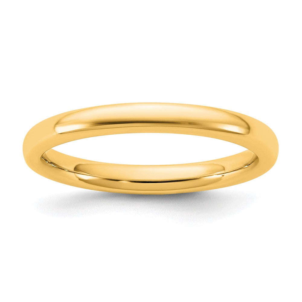 14K Yellow Gold 2.5mm European Comfort Fit Wedding Band Ring