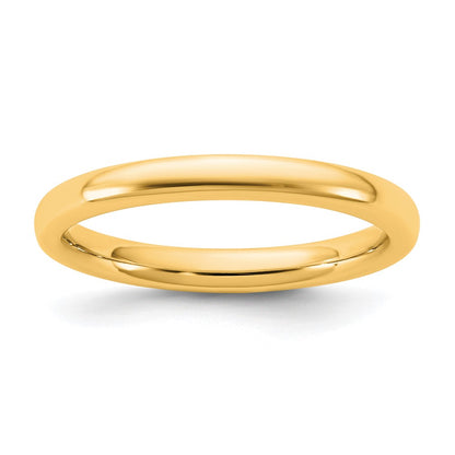 14K Yellow Gold 2.5mm European Comfort Fit Wedding Band Ring