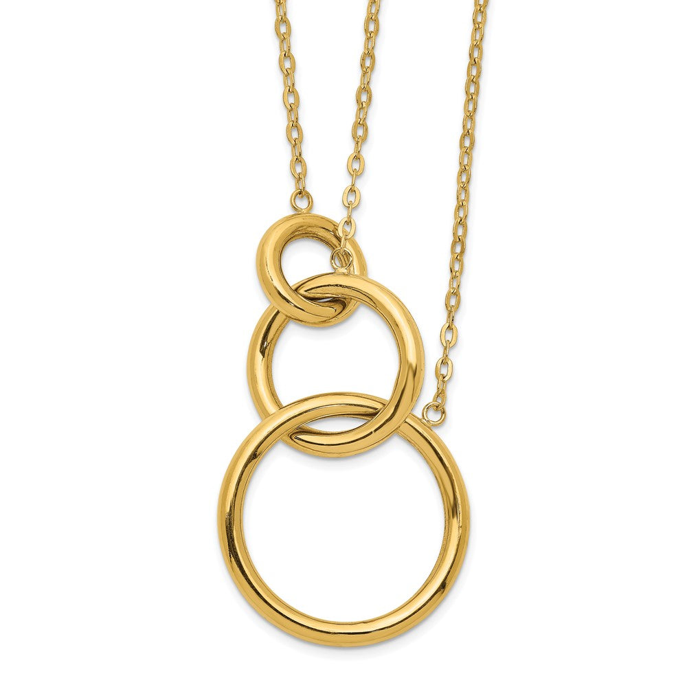 14K Yellow Gold Oval Linked Layer Chain Necklace