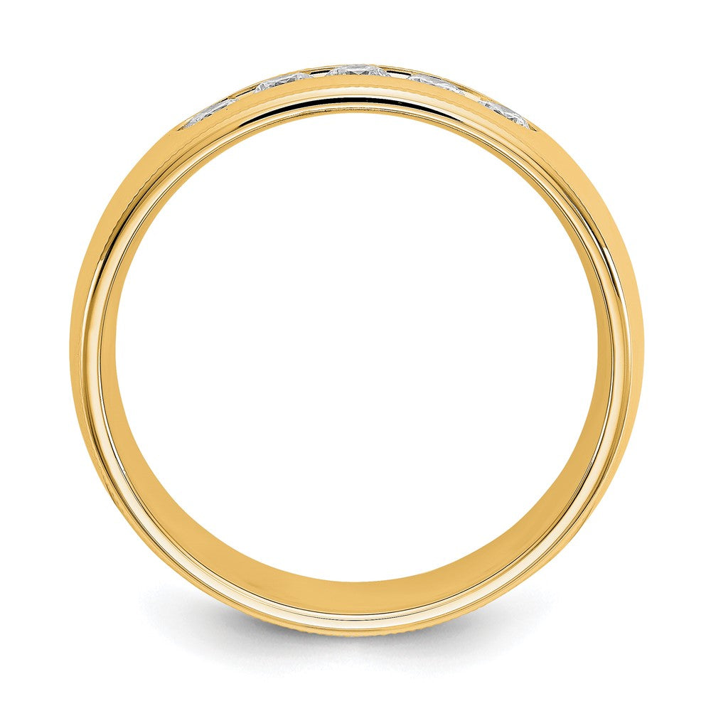 True Origin 14K Yellow Gold Men's 1/2 carat Lab Grown Diamond VS+ F+ Size 8.5 Complete Miligrain Wedding Band Ring