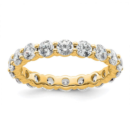 14K Yellow Gold Polished Size 5.5 Shared Prong 2 carat Diamond Complete Eternity Wedding Band Ring