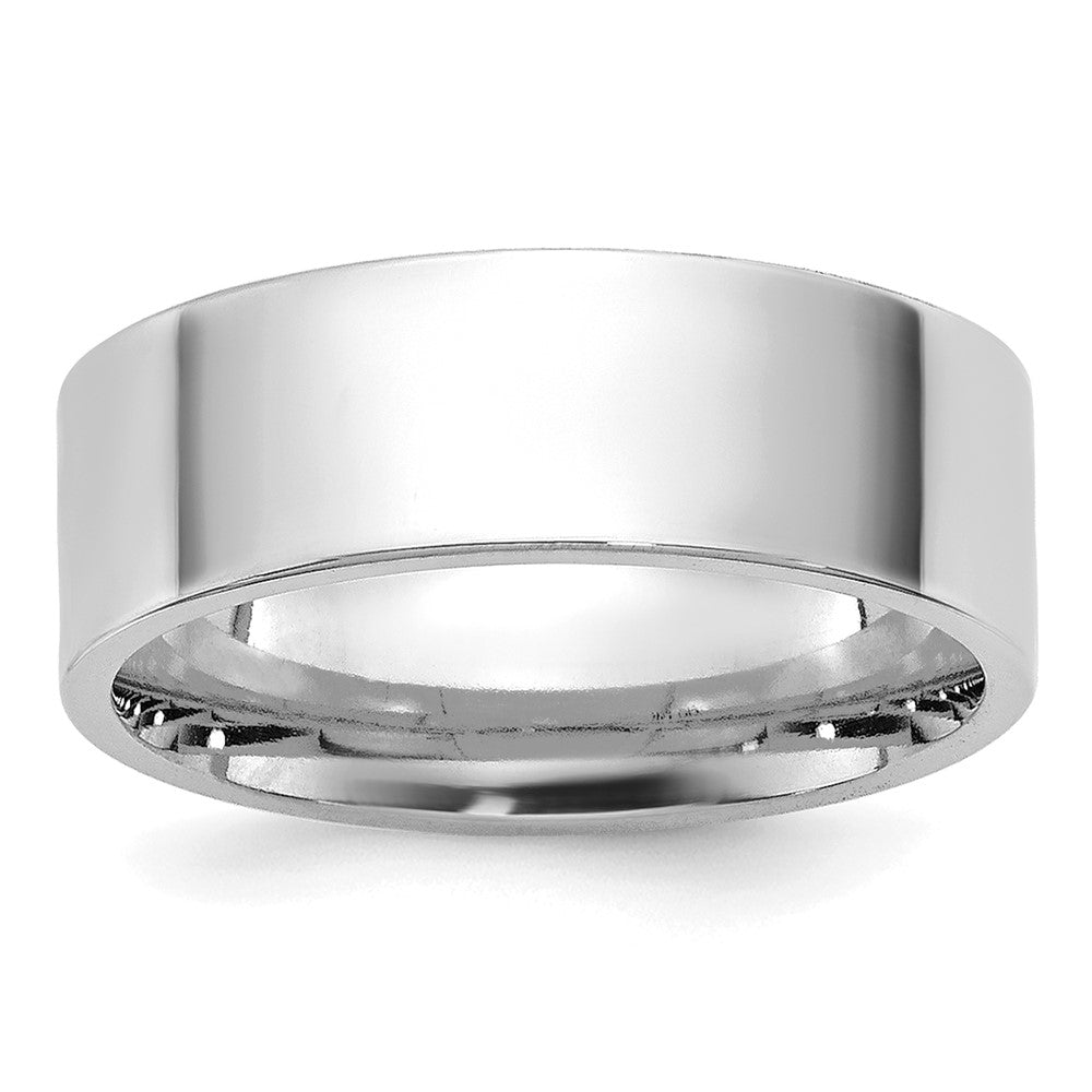 14k White Gold 6.5mm Standard Flat Comfort Fit Wedding Band Ring