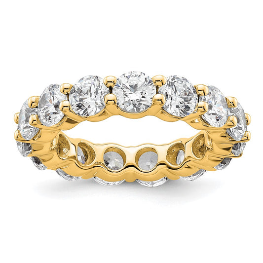 14K Yellow Gold Polished Size 5.5 Shared Prong 4 carat Diamond Complete Eternity Wedding Band Ring