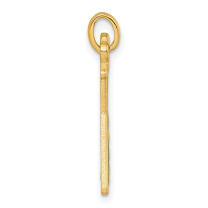 14K Yellow Gold Polished Green Enameled Erlenmeyer Flask Pendant