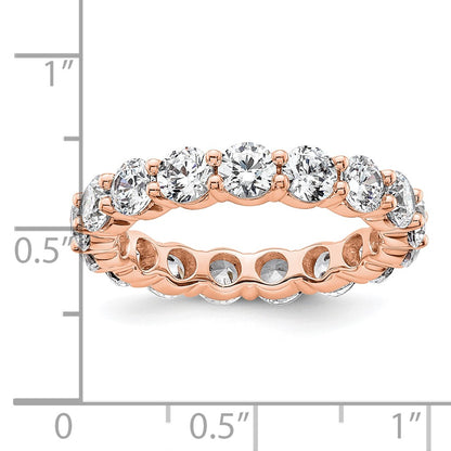 14K Rose Gold Polished Size 8.5 Shared Prong 4 carat Diamond Complete Eternity Wedding Band Ring