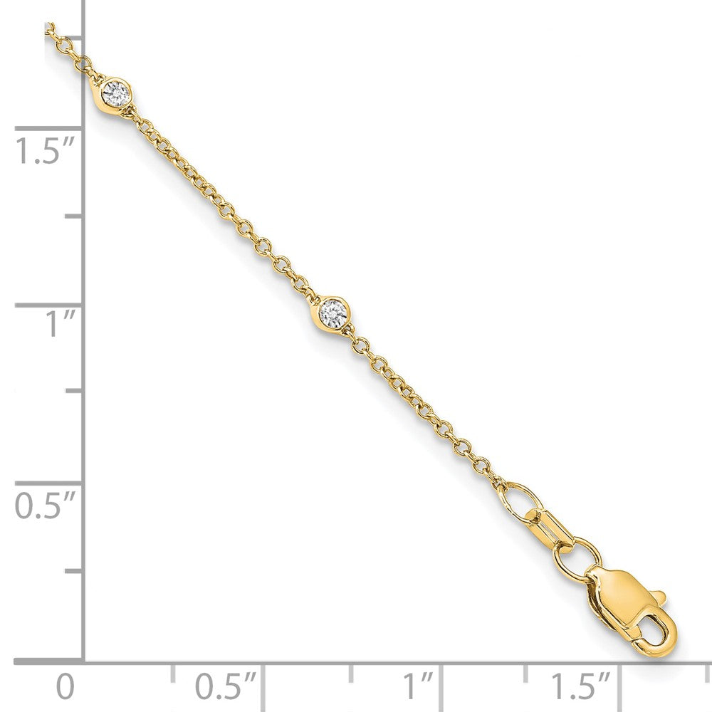 True Origin 14K Yellow Gold 1/5 carat Lab Grown Diamond VS+ F+ Complete 9 Station 9 in Bracelet