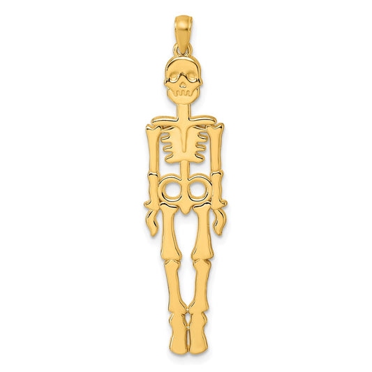 14K Yellow Gold Polished Skeleton Pendant