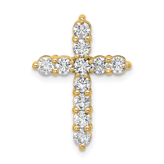 14K Yellow Gold Certified Lab Grown Diamond 1ctw VS/SI FGH Cross Pendant