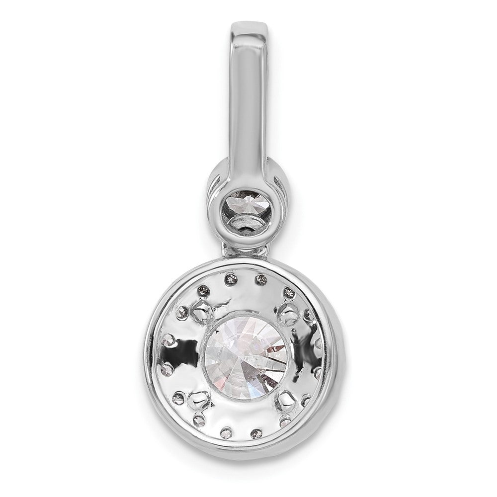 14K White Gold 2 carat Lab Grown Diamond VS+ F+ Round Complete Halo Pendant