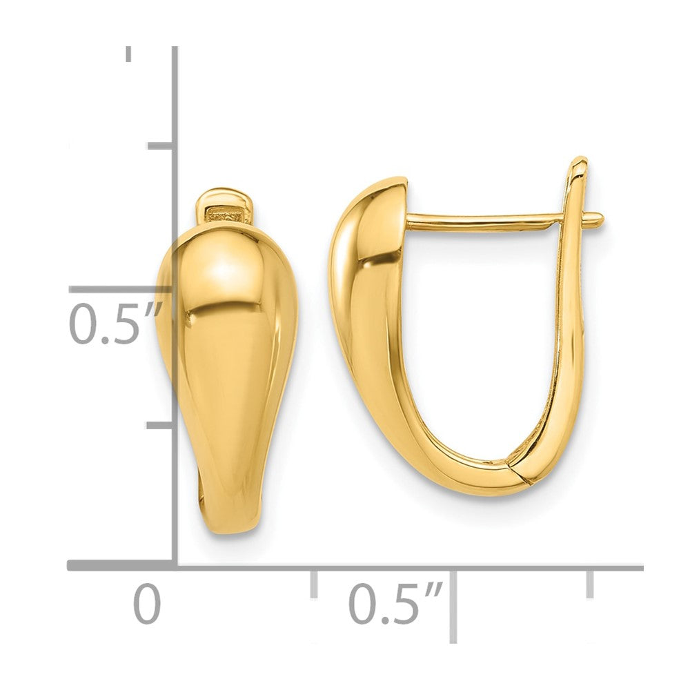 14K Yellow Gold Polished Hinged Earrings