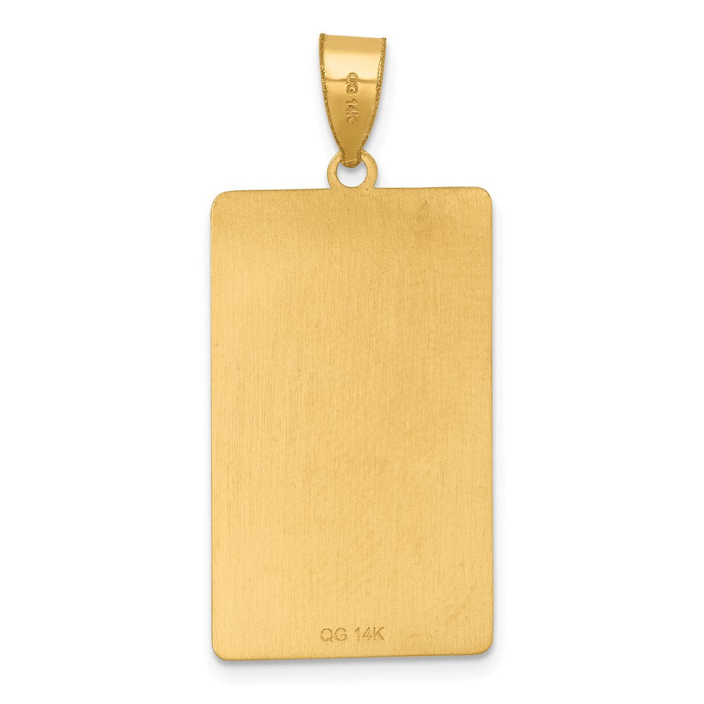 14K Yellow Gold Justice Tarot Card Pendant
