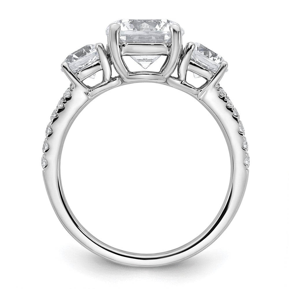 True Origin 14K White Gold 2 carat Lab Grown Diamond VS+ F+ Complete Oval Three Stone Ring