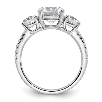 True Origin 14K White Gold 2 carat Lab Grown Diamond VS+ F+ Complete Oval Three Stone Ring