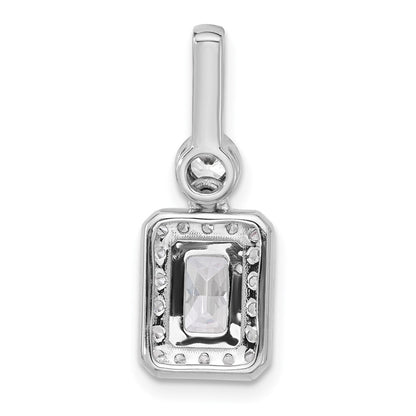 14K White Gold 2 carat Certified Lab Grown Diamond VS/SI+ G+ Radiant Complete Halo Pendant