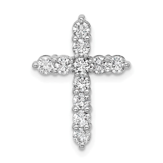 14K White Gold Certified Lab Grown Diamond VS/SI FGH Cross Pendant
