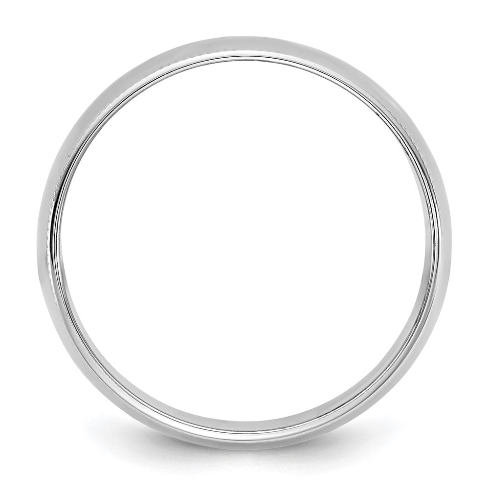 14k White Gold 8mm LTW Milgrain Half Round Wedding Band Ring