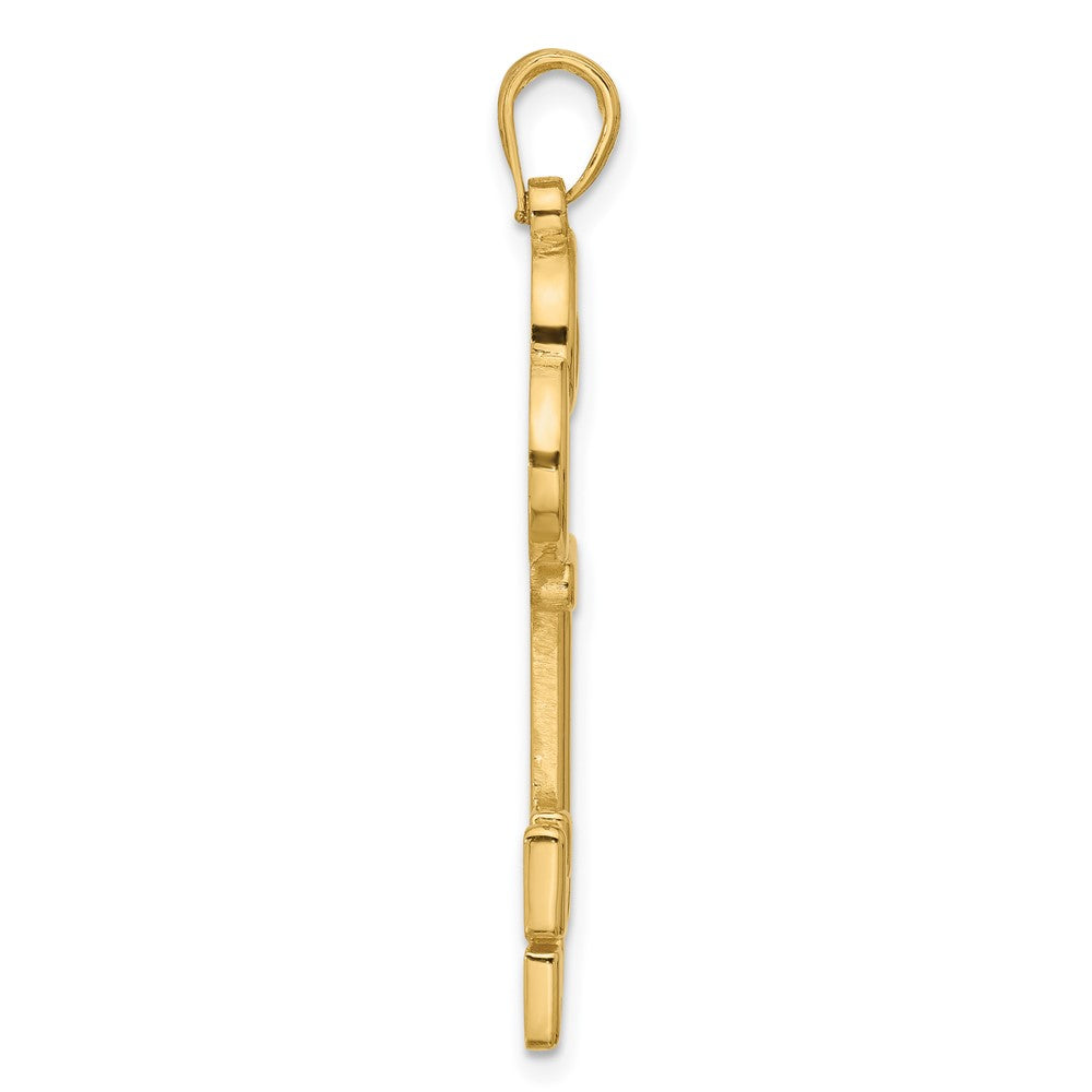 14K Yellow Gold Polished Fancy Key Pendant