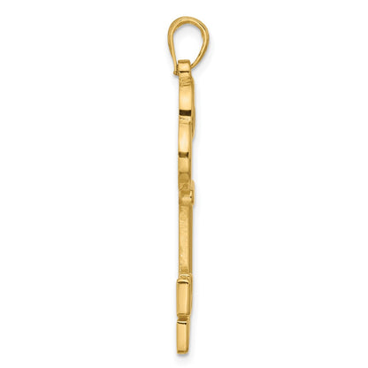14K Yellow Gold Polished Fancy Key Pendant