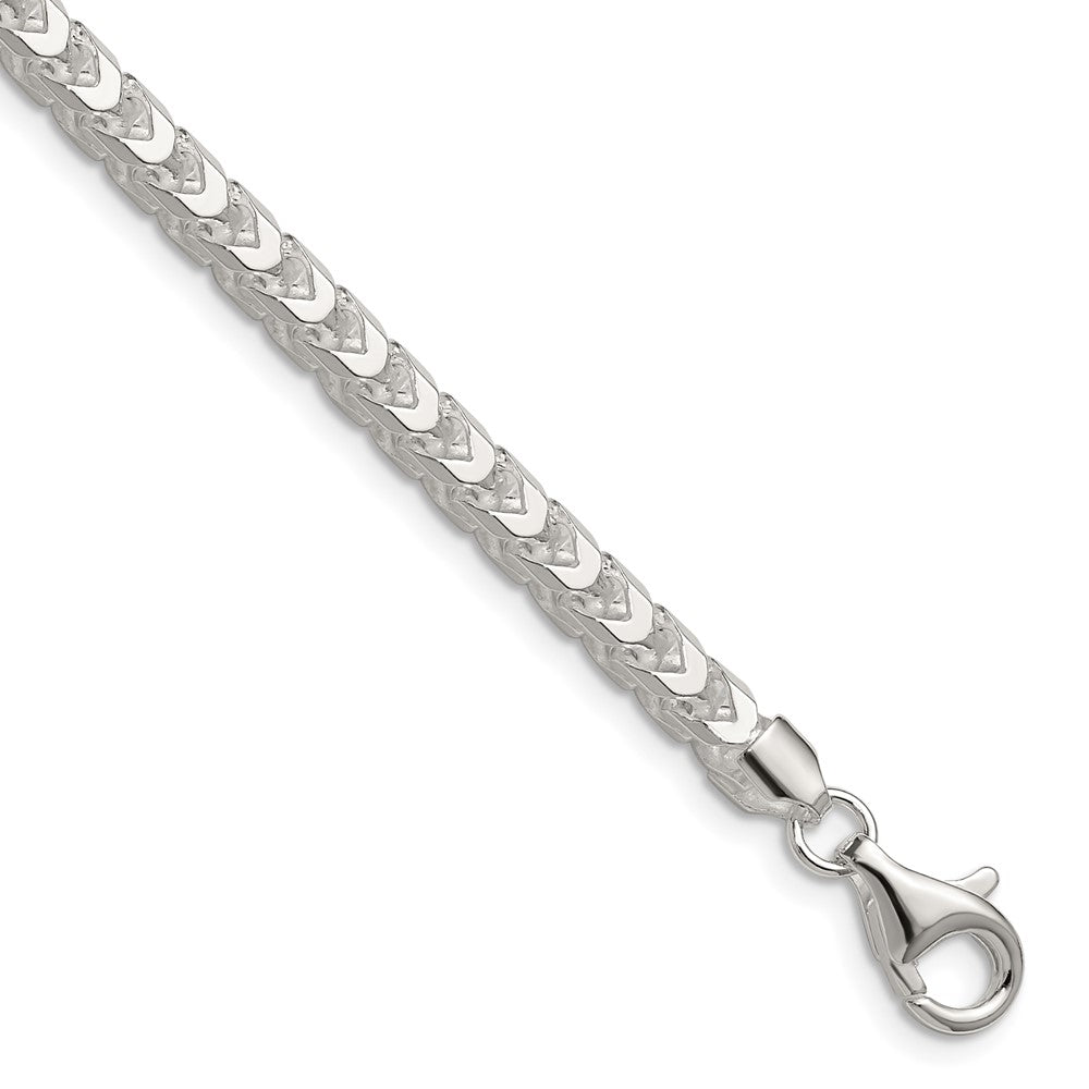 Sterling Silver 4.7mm D/C Square Franco 24 Inch Chain