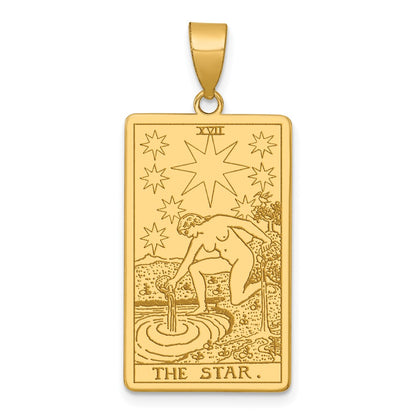 14K Yellow Gold The Star Tarot Card Pendant