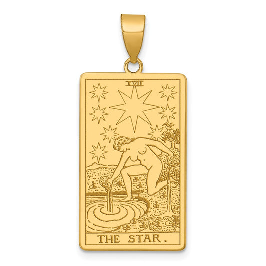 14K Yellow Gold The Star Tarot Card Pendant