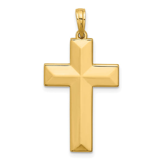 14K Yellow Gold Polished Cross Pendant