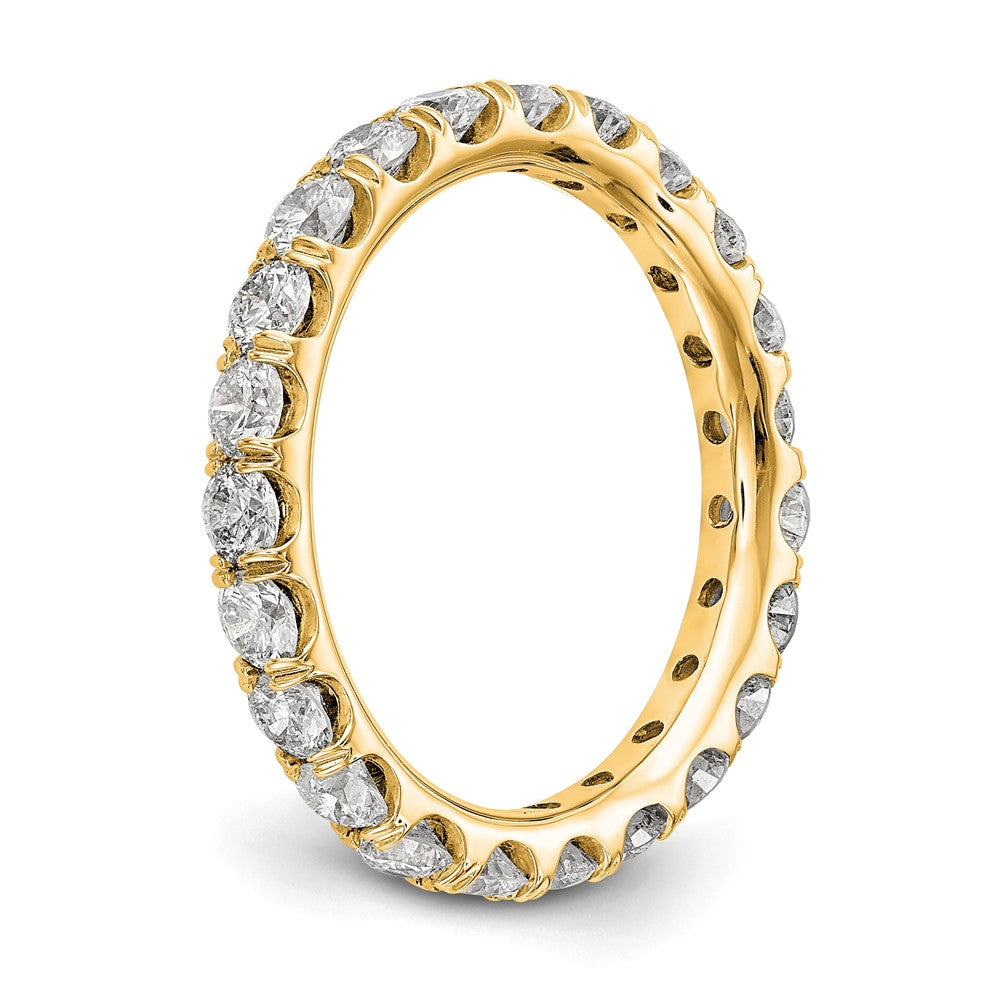 True Origin 14K Yellow Gold 2 carat Lab Grown Diamond VS+ F+ Size 9 Complete Eternity Wedding Band Ring