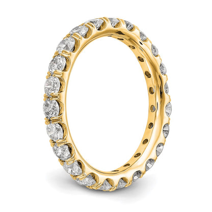 True Origin 14K Yellow Gold 2 carat Lab Grown Diamond VS+ F+ Size 9 Complete Eternity Wedding Band Ring