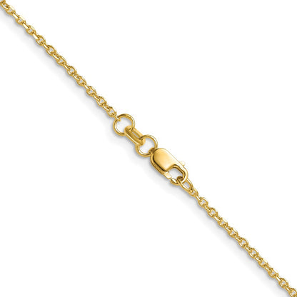 14K Yellow Gold 1.4mm D/C Forzantine Cable 18 Inch Chain