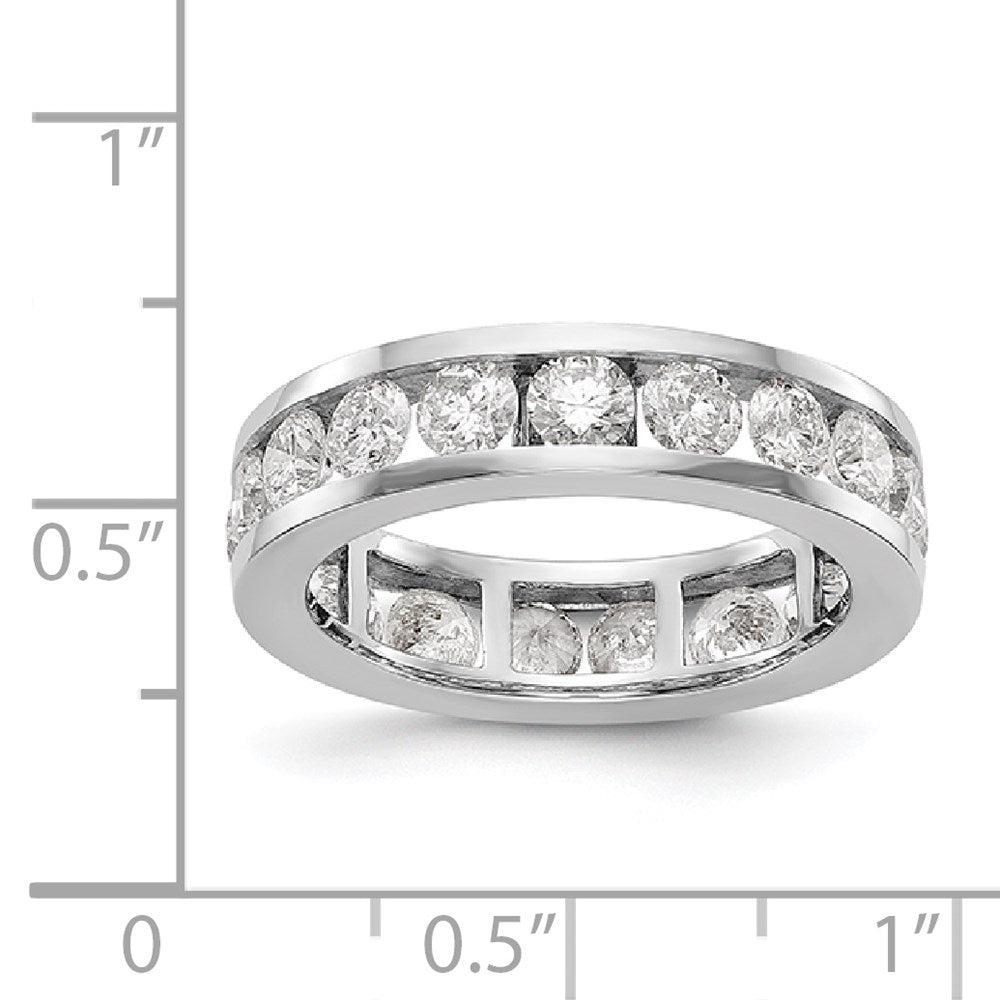 14K White Gold Polished 3ct Channel Set Diamond Eternity Wedding Band Ring