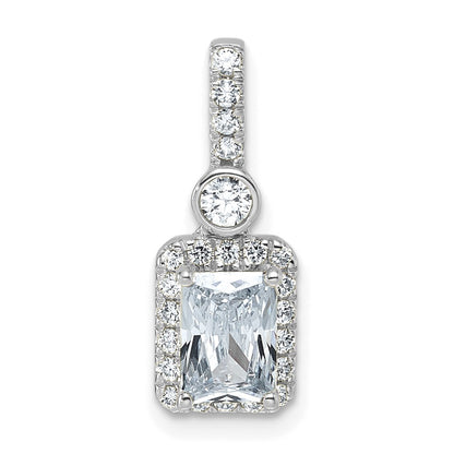 14K White Gold 1 carat Lab Grown Diamond VS/SI+ G+ Radiant Complete Halo Pendant