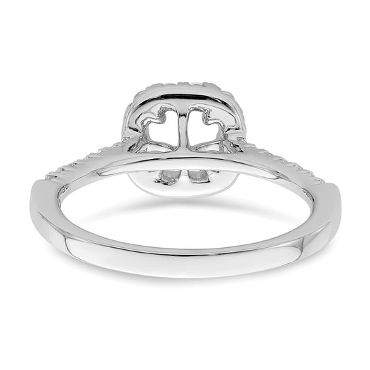 True Origin 14K White Gold 1/2 carat Lab Grown Diamond VS+ F+ Semi-Mount Asscher Halo Engagement Ring