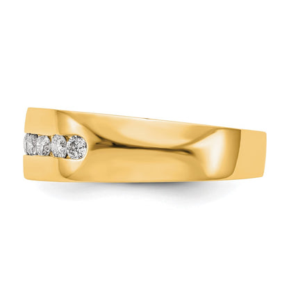 True Origin 14K Yellow Gold Men's 1/2 carat Lab Grown Diamond VS+ F+ Complete Channel Wedding Band Ring